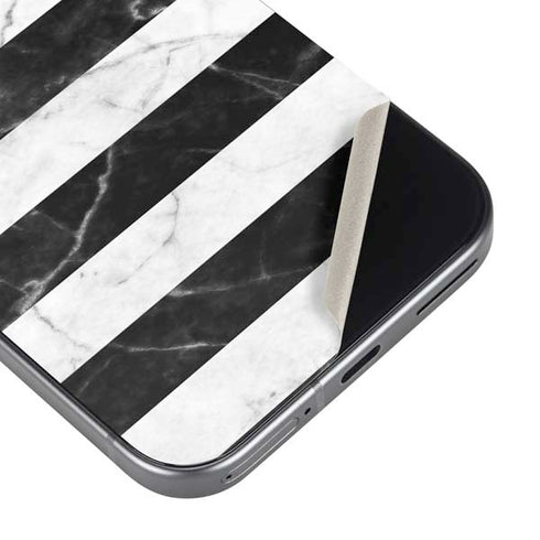 Black and White Striped Marble Pixel 9 Pro XL Skin